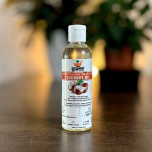 Gramveda-Wood-Pressed-Pure-Coconut-Oil Wood pressed Coconut oil | 100% Pure | Unrefined | For Hair care, Skin care, Body lotion, Moisturizer, Body Massage, Oil Pulling, Make-up Remover, Cooking | Baby Care | Chemical-Free | Traditional Lakadi Ghana Oil